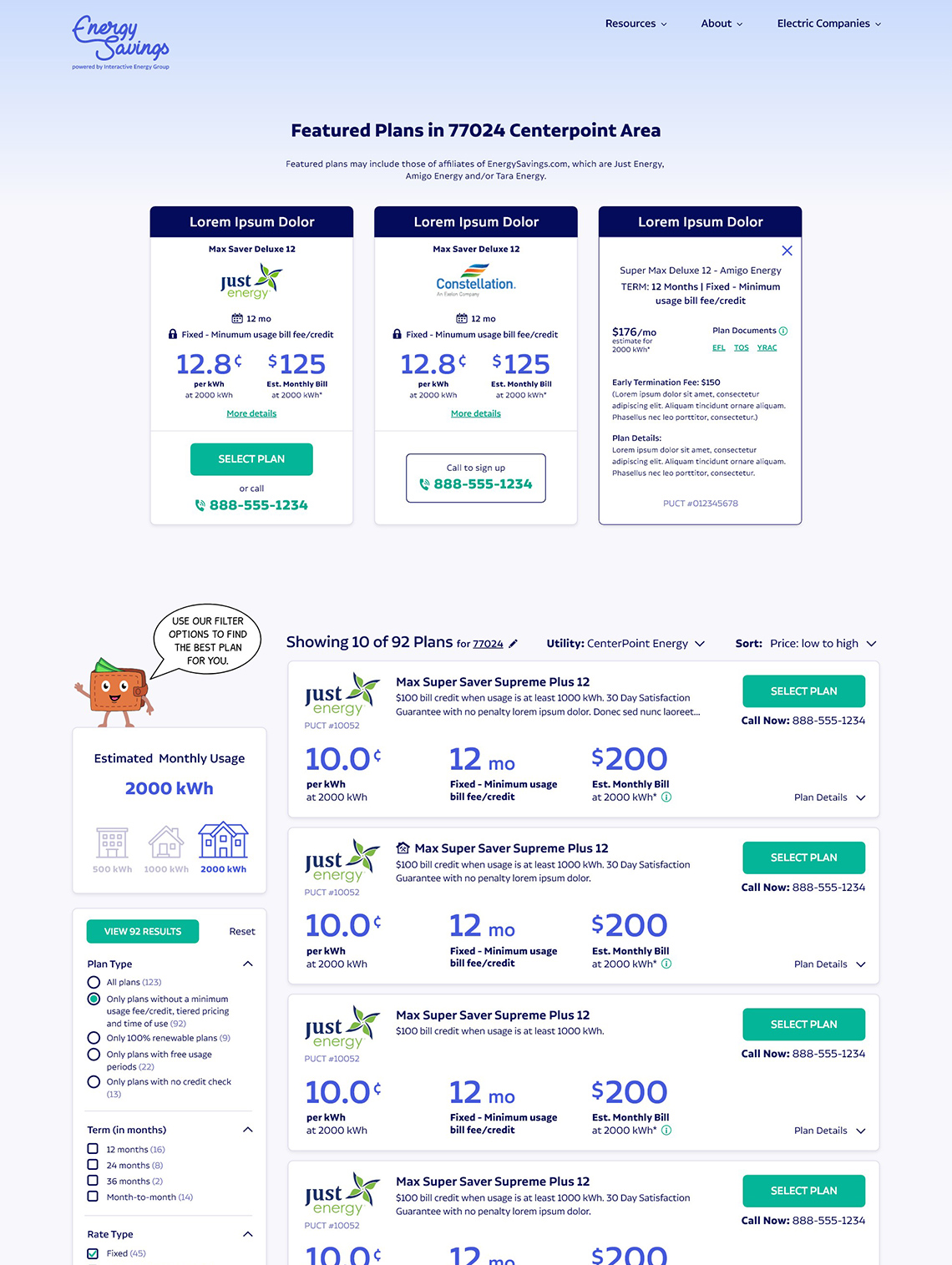 energy savings website