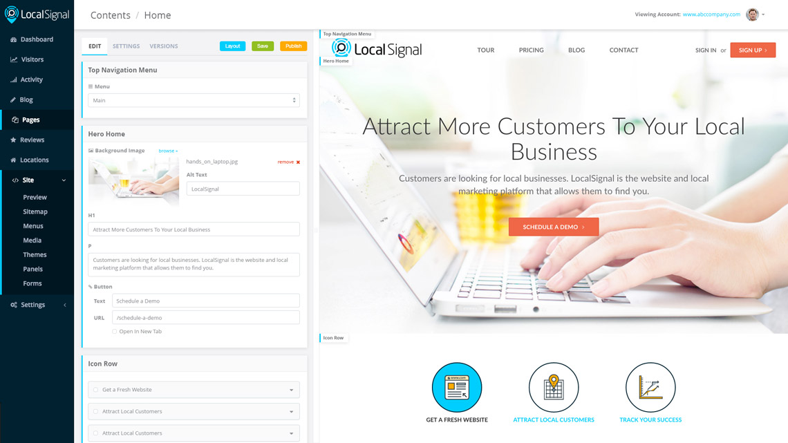 localsignal ui design